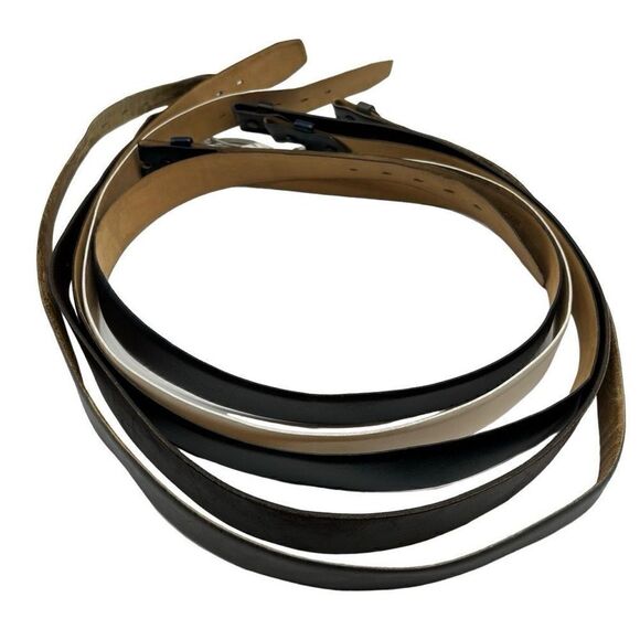 Set of 5 Genuine Leather Western Belts Brown Size 42 No Buckles